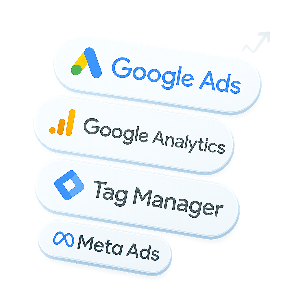 Google Ads, Google Analytics, Tag Manager, Meta Ads
