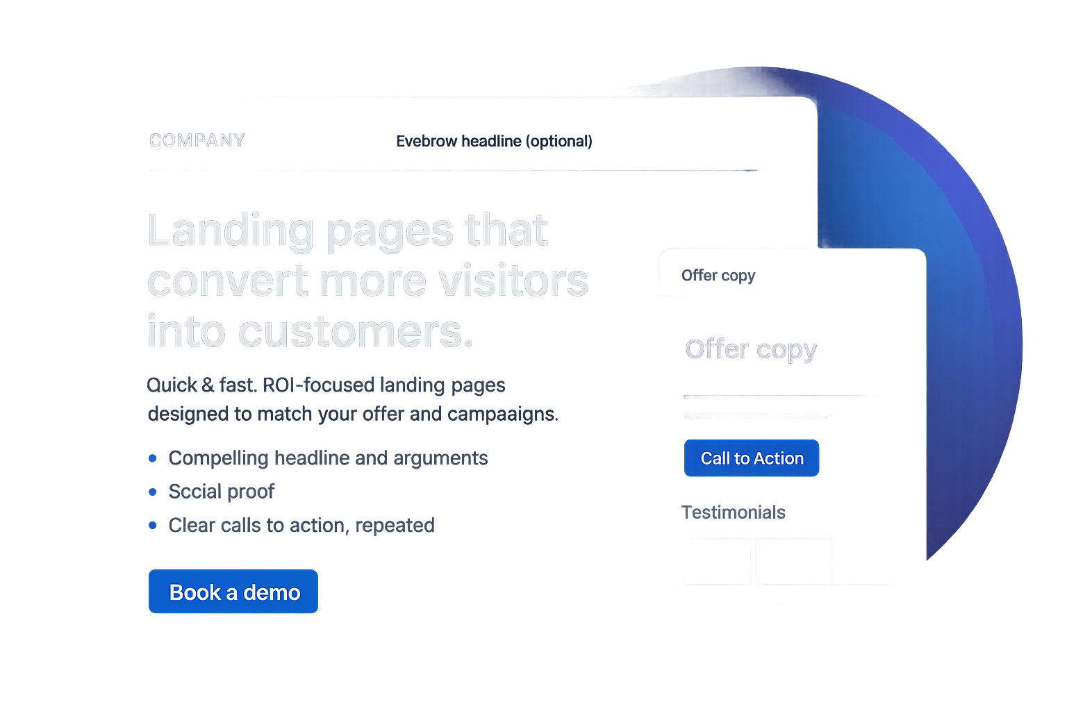 Maquette de landing page performante