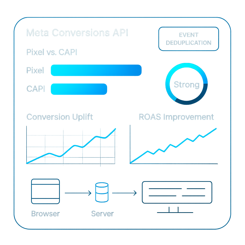Dashboard server-side tracking et Conversions API mis en place par Growix